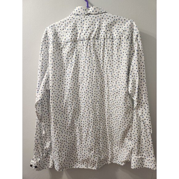 Au Noir White Long Sleeves Men Shirt Size 6 Pre-Owned - Picture 4 of 8